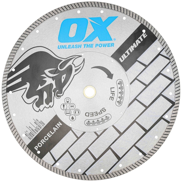 Ultimate Porcelain Tile Diamond Blade, Diameter: 14" / 356mm, Bore: 1" - 20mm